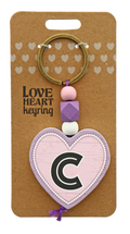 C Heart Wooden Keyring