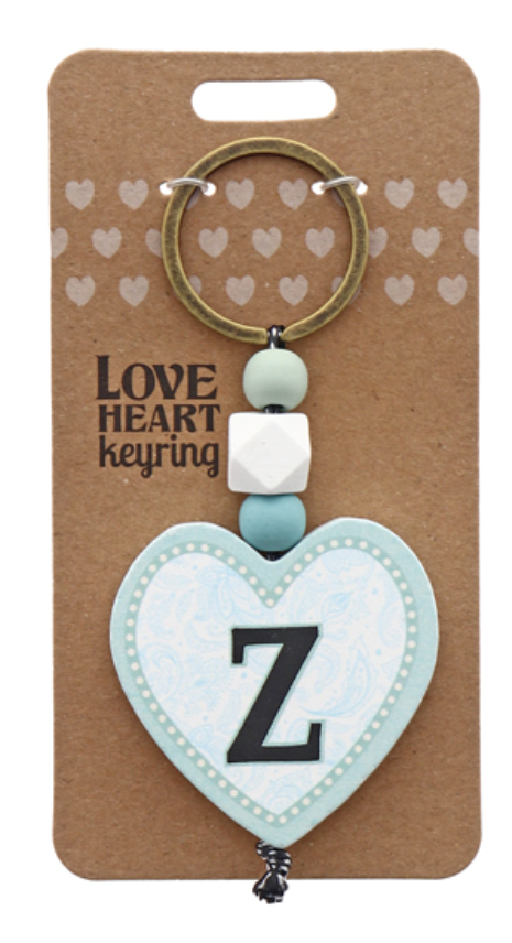 Z Heart Wooden Keyring