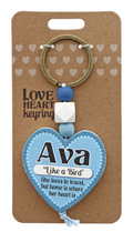 Ava Heart Wooden Keyring