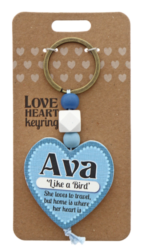 Ava Heart Wooden Keyring