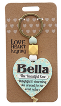 Bella Heart Wooden Keyring