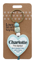 Charlotte Heart Wooden Keyring