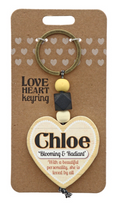 Chloe Heart Wooden Keyring