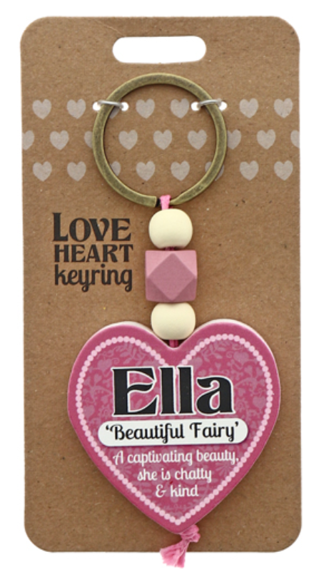 Ella Heart Wooden Keyring