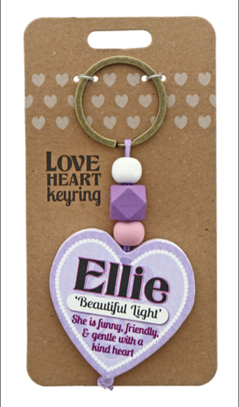 Ellie Heart Wooden Keyring