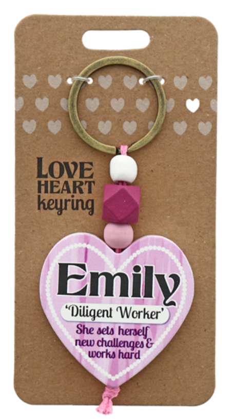 Emily Heart Wooden Keyring