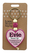Evie Heart Wooden Keyring