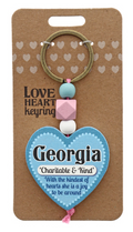 Georgia Heart Wooden Keyring