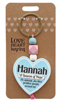 Hannah Heart Wooden Keyring