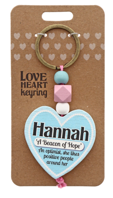 Hannah Heart Wooden Keyring