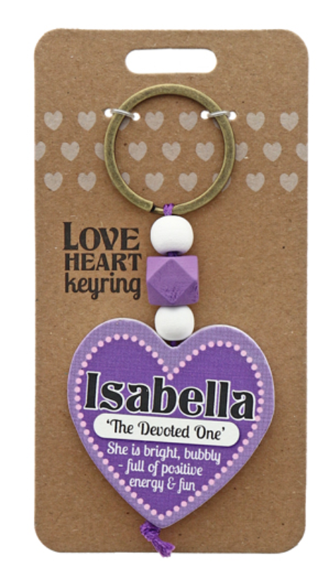 Isabella Heart Wooden Keyring