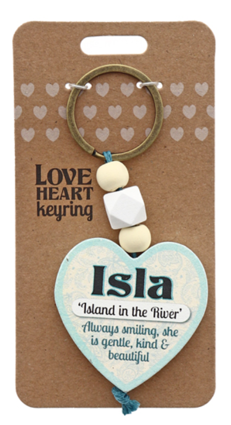 Isla Heart Wooden Keyring