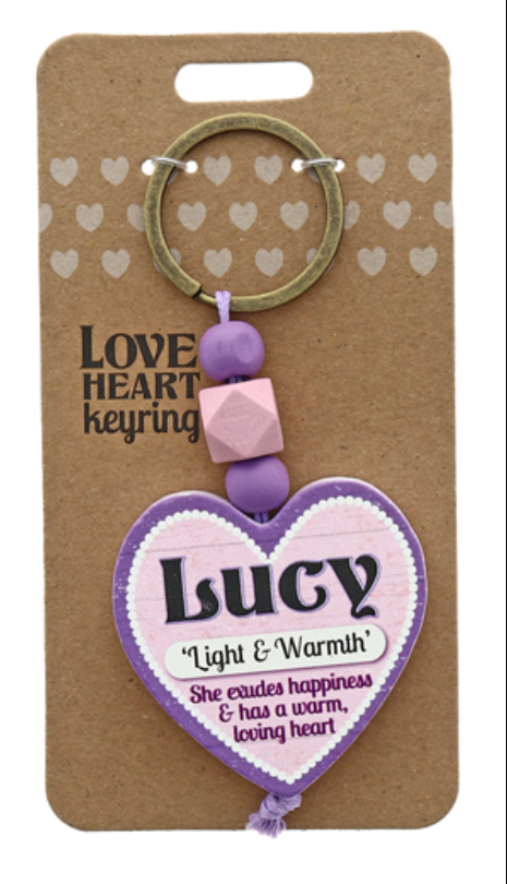 Lucy Heart Wooden Keyring