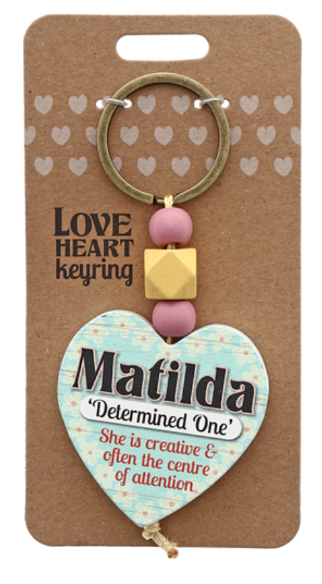 Matilda Heart Wooden Keyring
