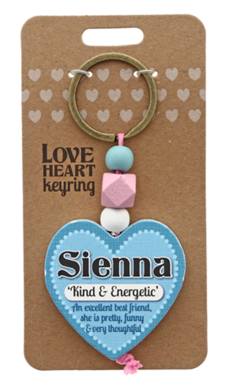 Sienna Heart Wooden Keyring
