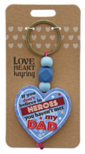 Dad Heroes Wooden Keyring