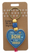 My Son Hero Wooden Keyring