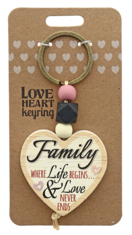 Family Where Wooden Keyring