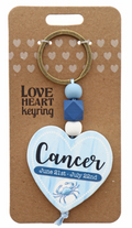 Cancer Heart Wooden Keyring