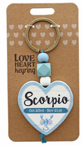 Scorpio Heart Wooden Keyring