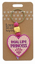 Princess Heart Wooden Keyring