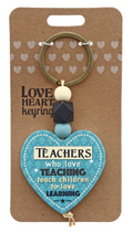 Teachers Heart Wooden Keyring