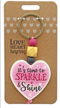 Sparkle Shine Wooden Keyring