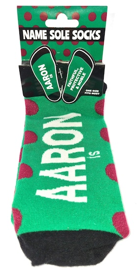 Aaron Name Sole Socks