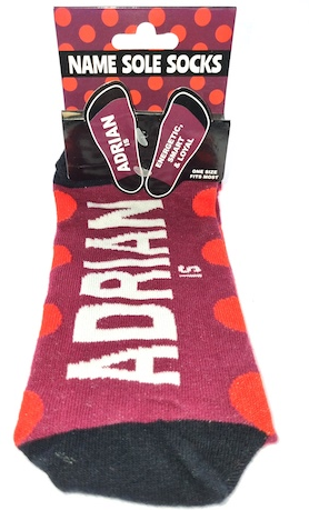 Adrian Name Sole Socks