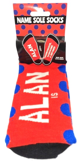 Alan Name Sole Socks