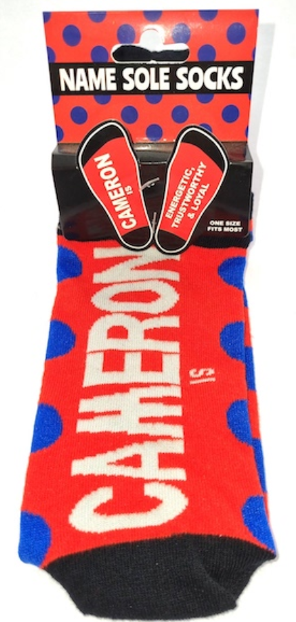 Cameron Name Sole Socks