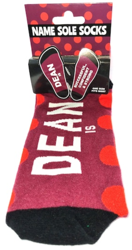 Dean Name Sole Socks