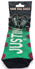 Justin Name Sole Socks
