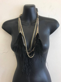 Necklace Black feathers