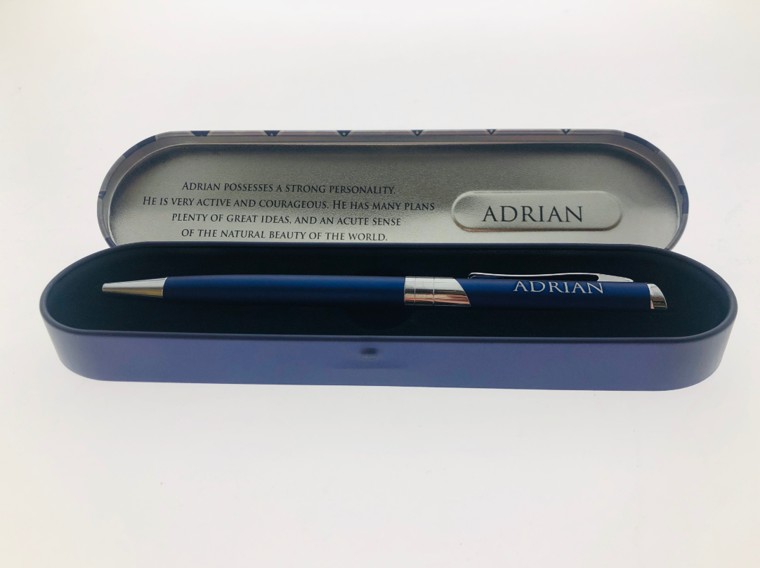 Adrian Named Pen in Metal Tin