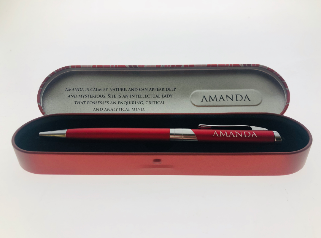 Amanda Named Pen in Metal Tin