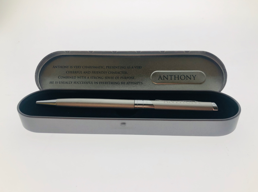 Anthony Named Pen in Metal Tin